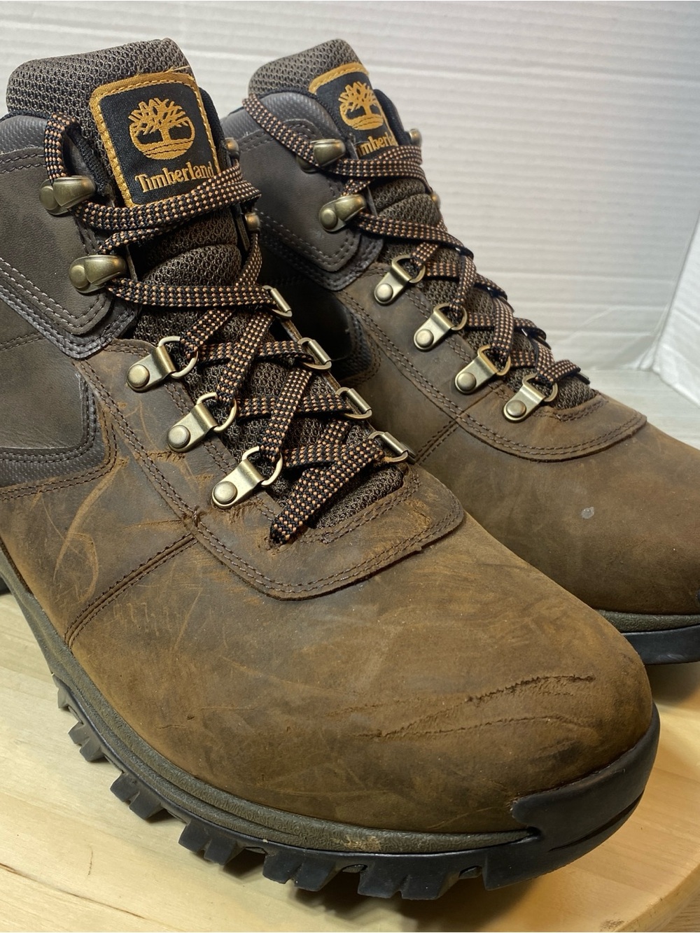 Timberland Mt Maddsen Waterproof Hiking Boots Mens Size 13W Brown Leather Mid